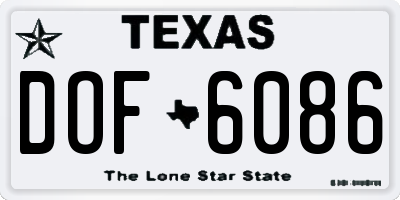 TX license plate DOF6086