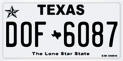 TX license plate DOF6087