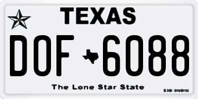 TX license plate DOF6088