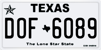 TX license plate DOF6089