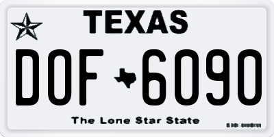 TX license plate DOF6090