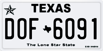TX license plate DOF6091