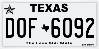 TX license plate DOF6092