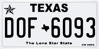 TX license plate DOF6093