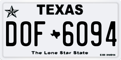 TX license plate DOF6094