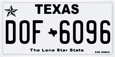 TX license plate DOF6096