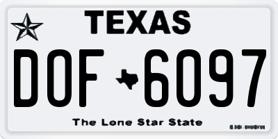 TX license plate DOF6097