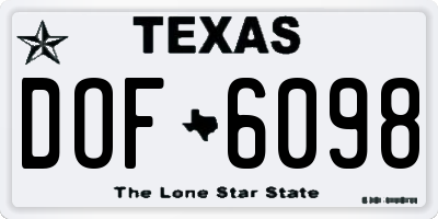 TX license plate DOF6098