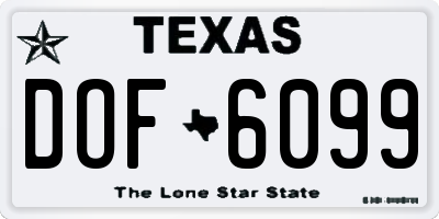 TX license plate DOF6099