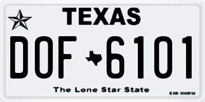 TX license plate DOF6101