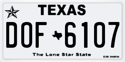 TX license plate DOF6107