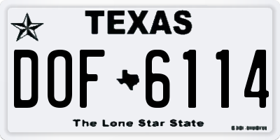 TX license plate DOF6114