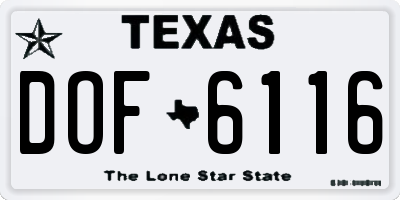 TX license plate DOF6116