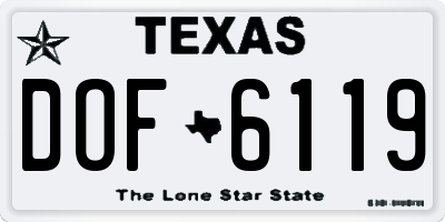 TX license plate DOF6119