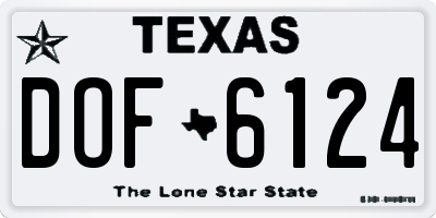 TX license plate DOF6124