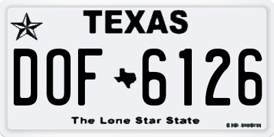TX license plate DOF6126
