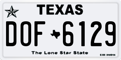 TX license plate DOF6129