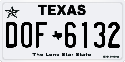 TX license plate DOF6132