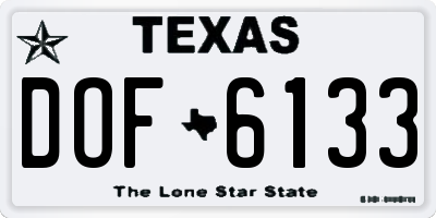 TX license plate DOF6133