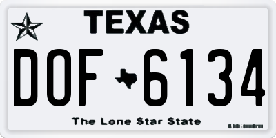 TX license plate DOF6134