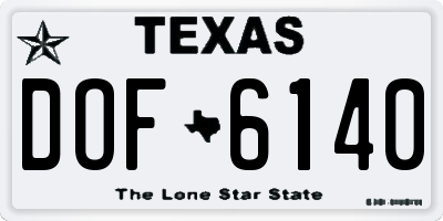 TX license plate DOF6140