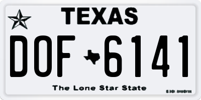 TX license plate DOF6141