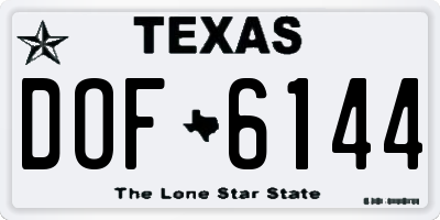 TX license plate DOF6144