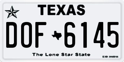 TX license plate DOF6145