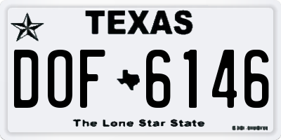 TX license plate DOF6146