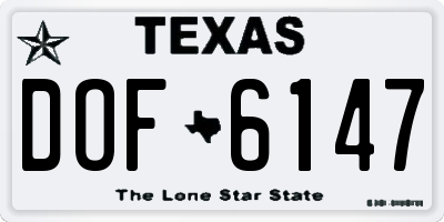 TX license plate DOF6147