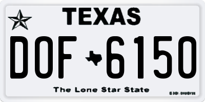 TX license plate DOF6150