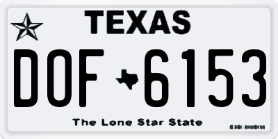 TX license plate DOF6153