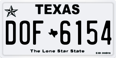 TX license plate DOF6154