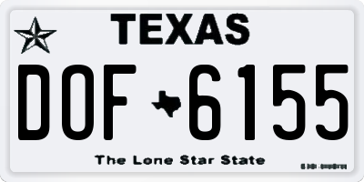 TX license plate DOF6155