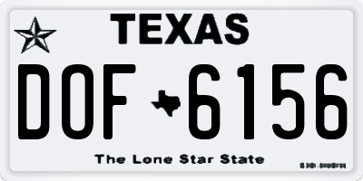 TX license plate DOF6156