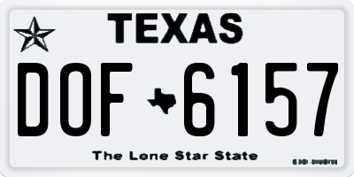 TX license plate DOF6157