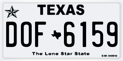 TX license plate DOF6159
