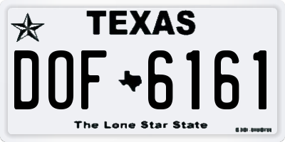 TX license plate DOF6161