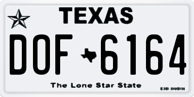 TX license plate DOF6164