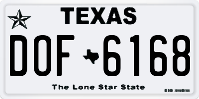 TX license plate DOF6168