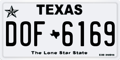 TX license plate DOF6169
