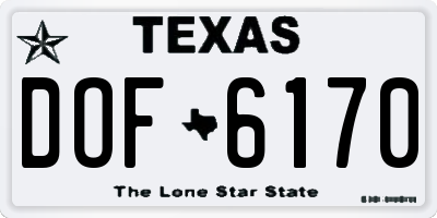TX license plate DOF6170