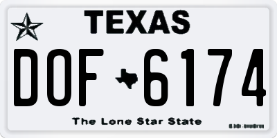 TX license plate DOF6174