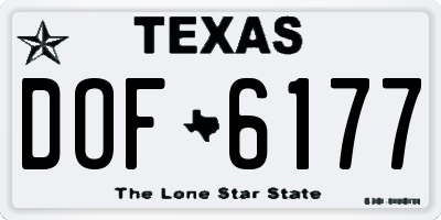 TX license plate DOF6177