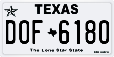 TX license plate DOF6180