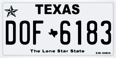 TX license plate DOF6183