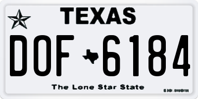 TX license plate DOF6184