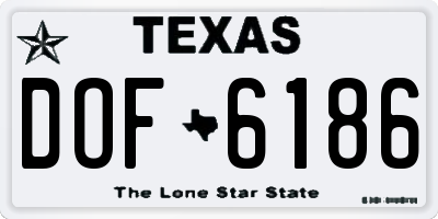 TX license plate DOF6186