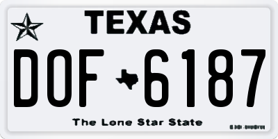 TX license plate DOF6187