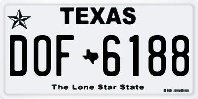 TX license plate DOF6188